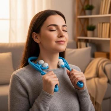 Imagem de Massageador Manual para Pescoço e Corpo  Alívio de Dores e Tensão  Des