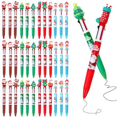 Imagem de Zealor 36 canetas esferográficas de Natal, 4 em 1, multicoloridas, retráteis, 0,5 mm, Papai Noel, boneco de neve, rena, para estudantes, escola, escritório, colegas de trabalho