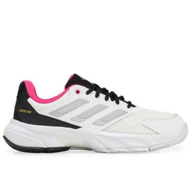 Imagem de Tênis Adidas Courtjam Control 3 - All Court - Branco Preto e Rosa, 42