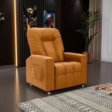 Imagem de Poltrona do Papai Reclinável Sala de Cinema Pequim Manual PU Whisky G23 - Gran Belo