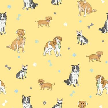 Imagem de Papel de Parede Bosque da Imaginação Infantil Amarelo 80942