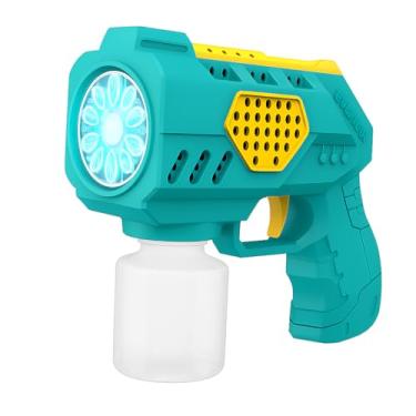 Imagem de Brinquedo Máquina Lança Bolhas de Sabão Multiplas Bolhas Reservatório Para Reabastecimento Luz de LED Diversão Garantida (Verde)