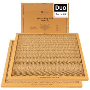 Imagem de IRRESTRICO Placa para arranhar gatos, arranhadores ondulados recarregáveis e combináveis para gatos internos, papelão dupla face e reciclável (pacote com 2)