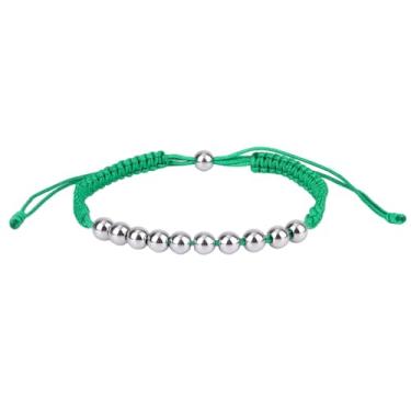 Imagem de Pulseira Contadora Pontuações Golfe, Aço Inoxidável 10 Contas Contadora Tacadas Redimensionável Pulseira Acessórios Presentes para Mulheres Homens (Verde)