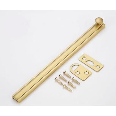 Imagem de SUYA Trava deslizante oculta de 90/180 graus, parafuso de superfície de latão sólido de 20 cm em ouro acetinado, trava elegante e segura para portas francesas/cercas de madeira/portões/armários ou