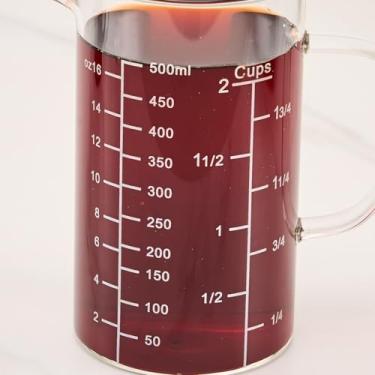 Imagem de Copo medidor de vidro com alça, capacidade de 500 ml, design de copo de laboratório