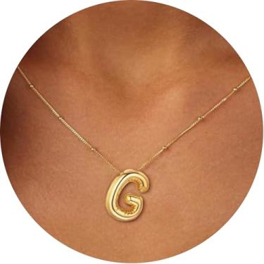 Imagem de Colar com pingente de inicial 3D, letra A-Z, joia de corrente de cobra, feita de design moderno de aço inoxidável, adequado para mulheres, F, Aço inoxidável, Sem Pedra Preciosa