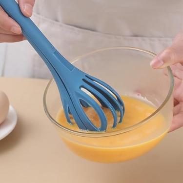 Imagem de Batedor de ovos multifuncional, clipe de pão, batedeira manual, ferramentas domésticas para assar, utensílios domésticos, suprimentos para bater ovos rápido, azul