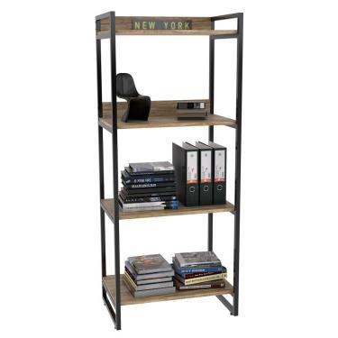 Imagem de Estante Livreiro Multi 4 Prateleiras Carvalho