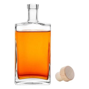 Imagem de 2X Garrafa Vidro 750Ml Luxo Whisky Licor Decorativa Bar + Ta