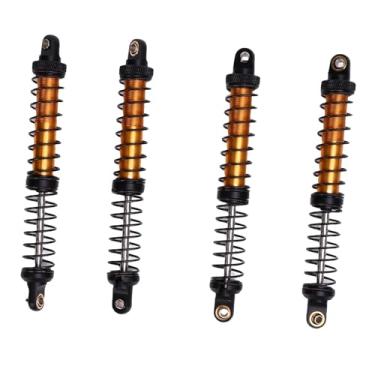 Imagem de Generic Amortecedores de Mola de Estágio Duplo, Resistentes à Corrosão, 4 Unidades, 110mm, Liga de Amortecedor RC, Fácil de Instalar para Atualização (Ouro)
