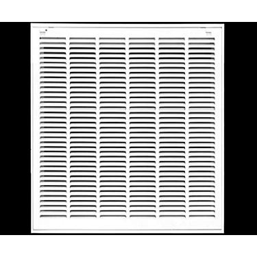 Imagem de Grade de filtro de ar de retorno de aço de 71 x 86 cm para filtro de 2,5 cm - abas de plástico fáceis para rosto/porta removíveis - cobertura de duto HVAC - face plana estampada - branca [dimensões