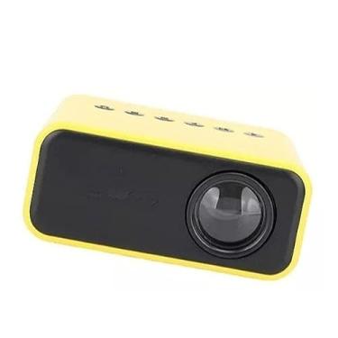 Imagem de Mini Projetor Amarelo Led Cinema Filmes 1080P USB Portátil