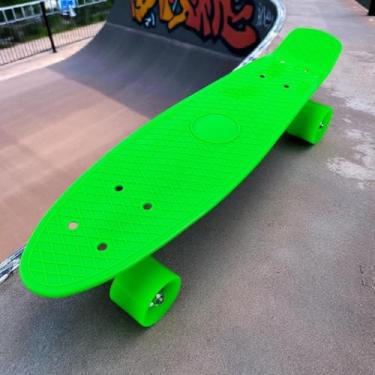 Imagem de Skate Infantil Completo Mini Cruiser para Meninos e Meninas – Leve Resistente e Suporta até 100kg Shape Durável e Design Estiloso (VERDE)
