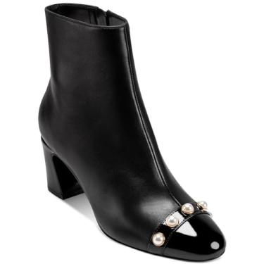 Imagem de KARL LAGERFELD Bota feminina de salto Dalyn com enfeites de pérola, Preto, 36