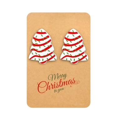 Imagem de Brincos de Natal para mulheres com berloques de contas, roupas de Natal, decorações de árvores, presentes de amizade para mulheres