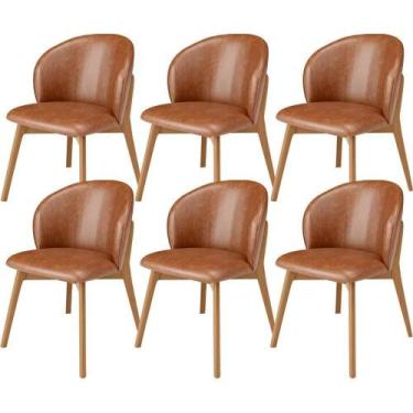 Imagem de Kit 06 Cadeiras De Jantar E Estar Living Estofada Mia L02 material sin