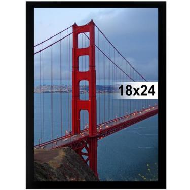 Imagem de Moldura para fotos BESCRCL 18x24 cm Moldura de PVC preta suspensa na p