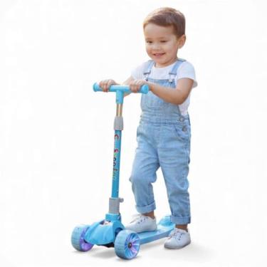Imagem de Patinete Brinquedo Infantil Com Led Altura Ajustável Com 3 Rodas 2 em 