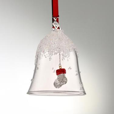 Imagem de Enfeites de sino de Natal 2025, enfeite de sino de cristal de Natal para decoração de aniversário de casa de árvore de Natal (meias transparentes)