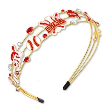 Imagem de NVENF Bandanas de beisebol para mulheres, luvas de taco de beisebol, joias, dia de jogo, acessórios para mães, presentes, lembrancinhas de festa (padrão A)