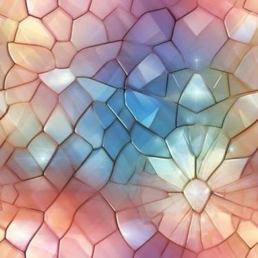 Imagem de Quadro Decorativo Arte Moderna Mosaico Colorido com Centro Azul para Parede 30x30cm