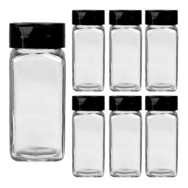 Imagem de Kit 12 Potes Quadrados de Vidro 130ml com Tampa – Porta Temperos, Condimentos, Especiarias e Ervas para Organização de Cozinha