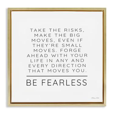 Imagem de Stupell Industries Be Fearless Inspirational Brown Framed Floater Canvas Wall Art, design by Susan Ball, 18 x 18