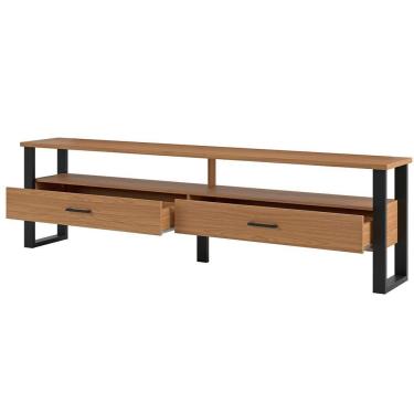 Imagem de Rack 2 Gavetas 1 Prateleira Olivy D3 220 Cm Freijó Preto