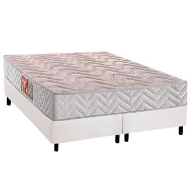 Imagem de Conjunto Box Queen: Colchão Espuma Paropas D28 Pasquale Clean + Base Crc Courano White (158x198)
