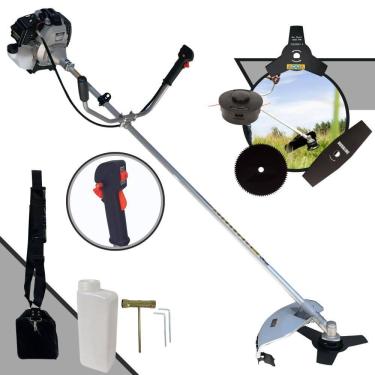 Imagem de Roçadeira Com Sistema Anti-Vibração Toyama TBC43H À Gasolina 2 Tempos 43cc 12.000rpm 1,7HP de Potência Com Kit 3 Lâminas de Corte e Cabeçote de Nylon