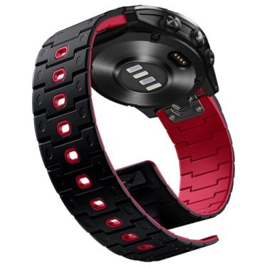 Imagem de Bandletic Pulseira magnética de silicone macio de 26 mm de encaixe rápido para Garmin Fenix 8 de 51 mm/7X 6X Pro/5X Plus/3/Instinct 2X Solar 3 de 50 mm/Descent MK2i