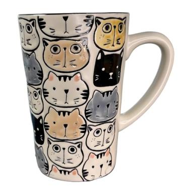 Imagem de Caneca para amantes de gatos de 540 ml, caneca de café de cerâmica com gatinho fofo, presentes inovadores para escritório e casa, mulheres, meninas, pode ir à máquina de lavar louça no micro-ondas