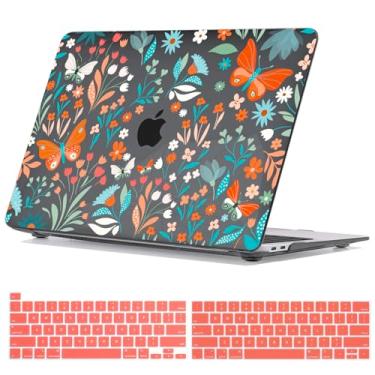 Imagem de Seanai Capa para MacBook Pro 13 polegadas A2338 (M2 M1) A2251 A2289 A2159 A1989 A1706 (versão 2016-2021 2022) com barra sensível ao toque, capa rígida de plástico padrão, película para teclado, sem