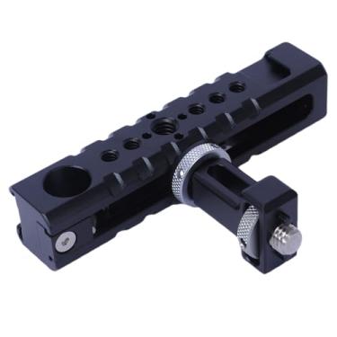 Imagem de Alça superior ajustável deslizante com pinos de localização de 3/20.3 cm-16 para ARRI Grip para suporte de gaiola de câmera, equipamento de vídeo universal com 4 adaptadores de sapata fria para montar