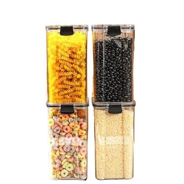 Imagem de Monte seu Kit Pote Hermético para Mantimentos de Cozinha Dispensa Armário Plástico(4 Potes - 1,5 Litros)