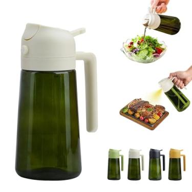 Imagem de WPWWPW Dispensador de óleo e pulverizador de óleo 2 em 1, dispensador de óleo de 470 ml para spray de cozinha, com bocal de névoa fina, adequado para cozinhar, fritadeira a ar, salada, grelhar, assar