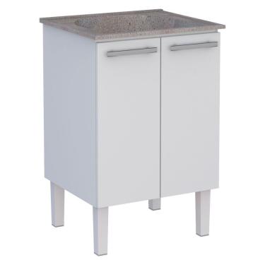 Imagem de Gabinete Para Lavanderia Em Aço Com Tanque Surubim Branco