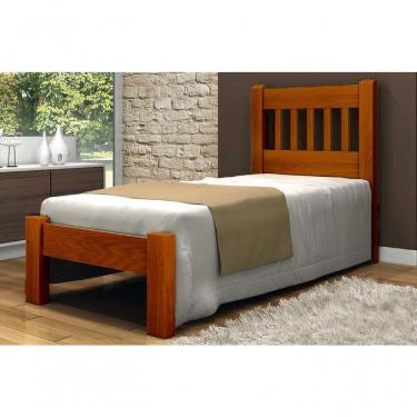 Imagem de Cama de Solteiro Lisboa de Madeira Maciça Angelim Pedra Tauari Mel