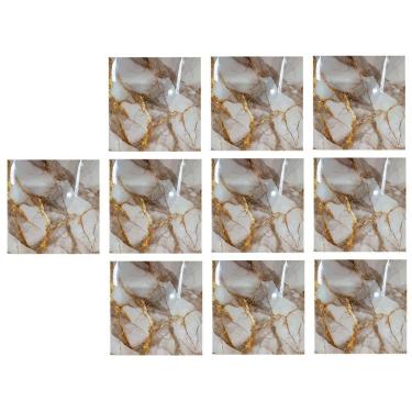 Imagem de Placa Adesiva Marmore 3D Kit 10 uni Papel de Parede Autocolante Obra Reforma Casa Cozinha Banheiro Ambiente Moderno