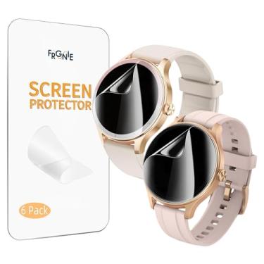Imagem de Frgnie Protetor de tela projetado para relógio inteligente KIBFLE DR03 de 1,25 polegadas (pacote com 6) película TPU transparente HD projetada para smartwatch KEEPONFIT DR05 / Yoever DR06
