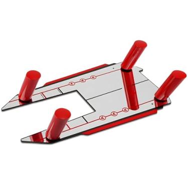 Imagem de Espelho de colocação de acrílico e tapete de treino com linhas guia para alinhamento de caminho de balanço de golfe e correção de acidentes vasculares cerebrais