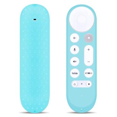 Imagem de ZWP Capa de silicone para controle remoto compatível com controle remoto Google TV Streamer 4K TV GY3LE (azul)
