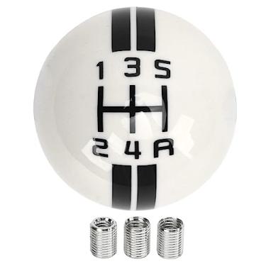 Imagem de Botão de Mudança de Engrenagem de 5 Velocidades, Botão de Mudança de Bola Redonda Polida de Resina Com 3 Adaptadores Compatíveis Com Carro Manual, Identificação Rápida Dos Níveis