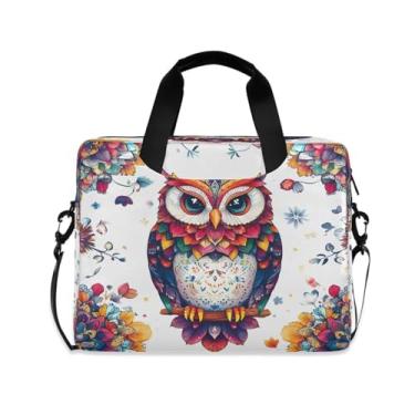 Imagem de Quteprint Mandala Boho Animal Owl 15,6 polegadas Bolsa para laptop para negócios, bolsa de computador resistente à água, serve para notebook de 14 a 16 polegadas para homens e mulheres, mochila de