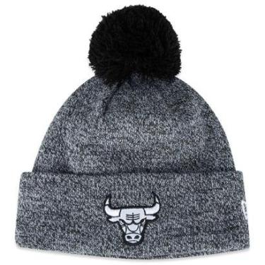 Imagem de Gorro New Era Chicago Bulls NBALã Cinza Mescla Pompom Masculino-Masculino