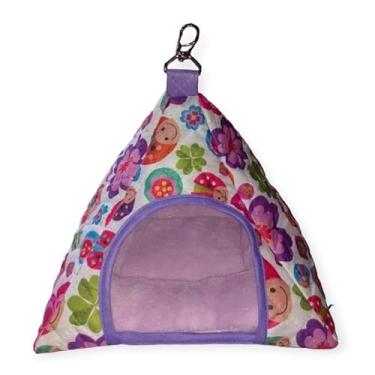 Imagem de Casa para Hamsters Periquitos e Calopsitas em Pano – Toca e Gaiola Segura para Agapornis e Twister (Joaninha feliz,0,19cm x 0,19cm x 0,23cm)