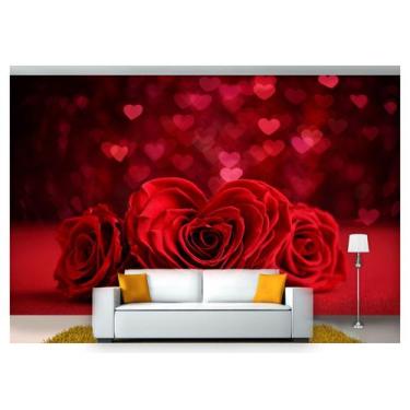 Imagem de Papel De Parede Flores Rosas Romantico 3D Nfl209 - Você Decora