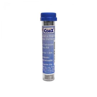 Imagem de Solda Cobix Tubinho Azul para Componentes Eletrônicos Fio 1,00² 22g - 