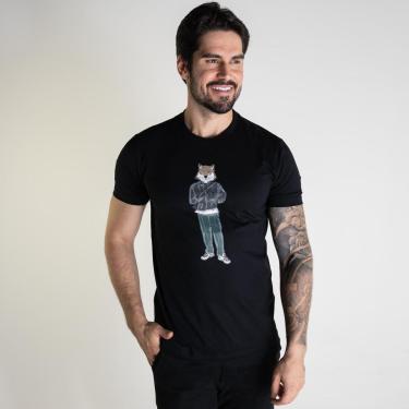 Imagem de Camiseta Acostamento Wolf Elegance Preto-Masculino